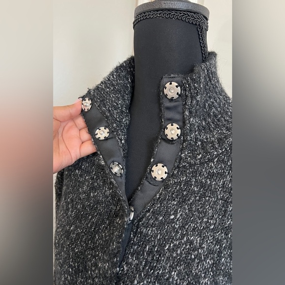 525 America MOCK NECK HENLEY WOOL-BLEND SWEATERDRESS IN GRAY Small - Picture 8 of 8